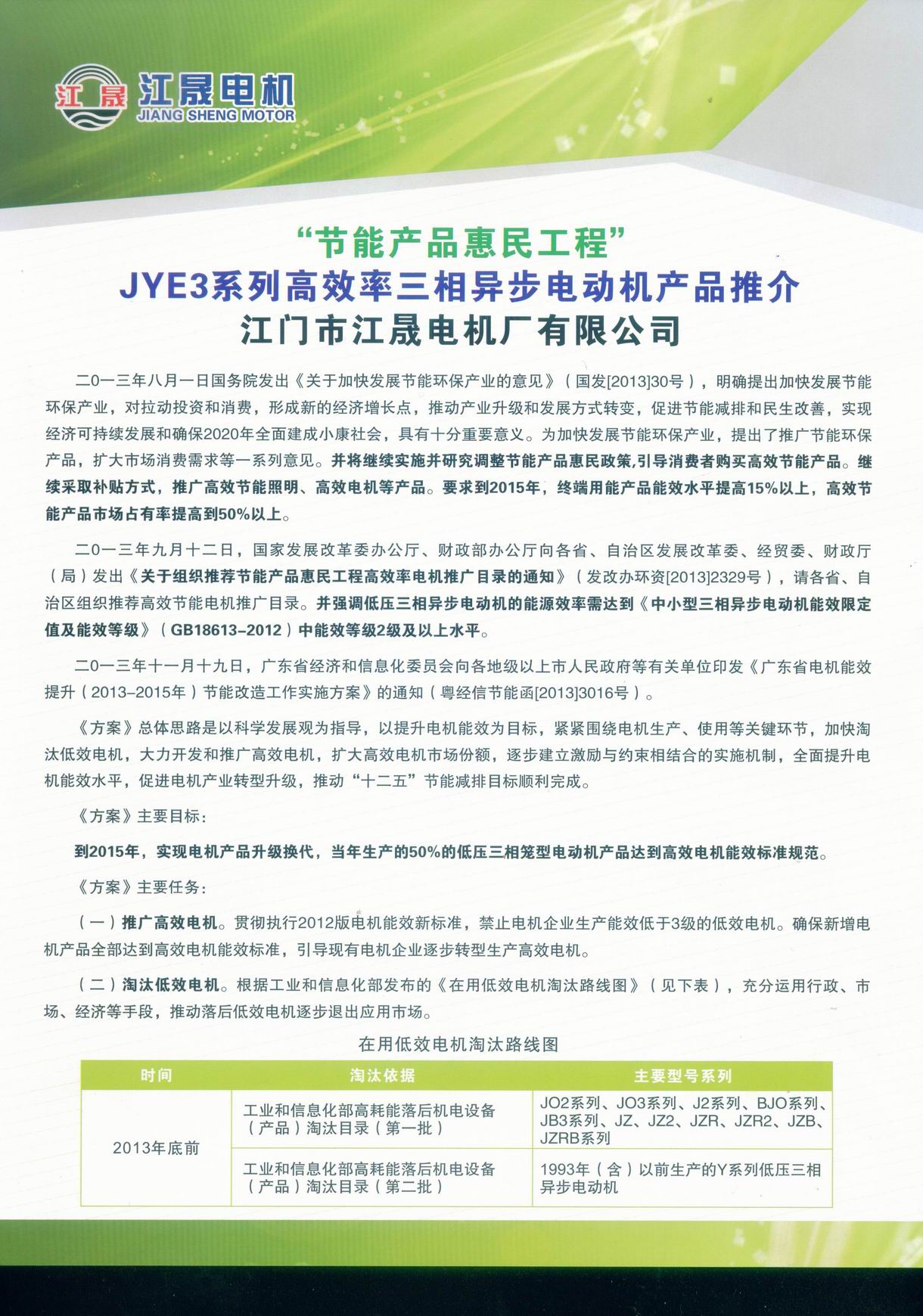 JYE3系列高效率三相異步電動機節(jié)能產(chǎn)品推介1