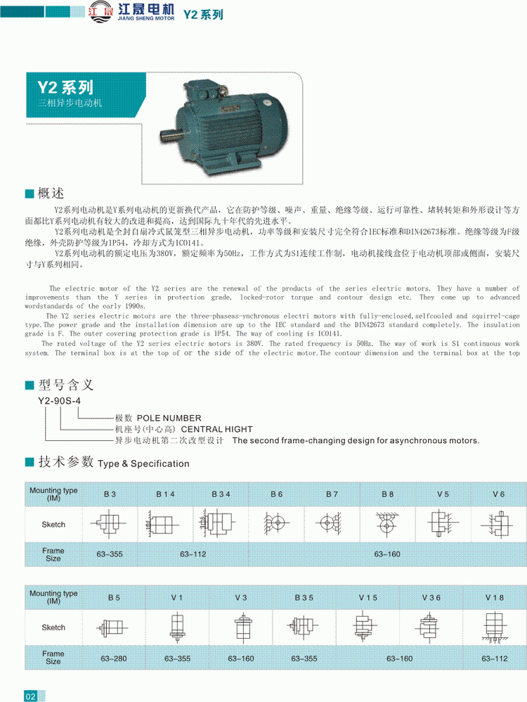 Y2系列三相異步電動機概述
